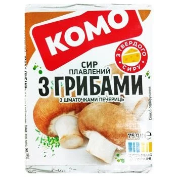 Сир плавлений з грибами 35% Комо, 75 г