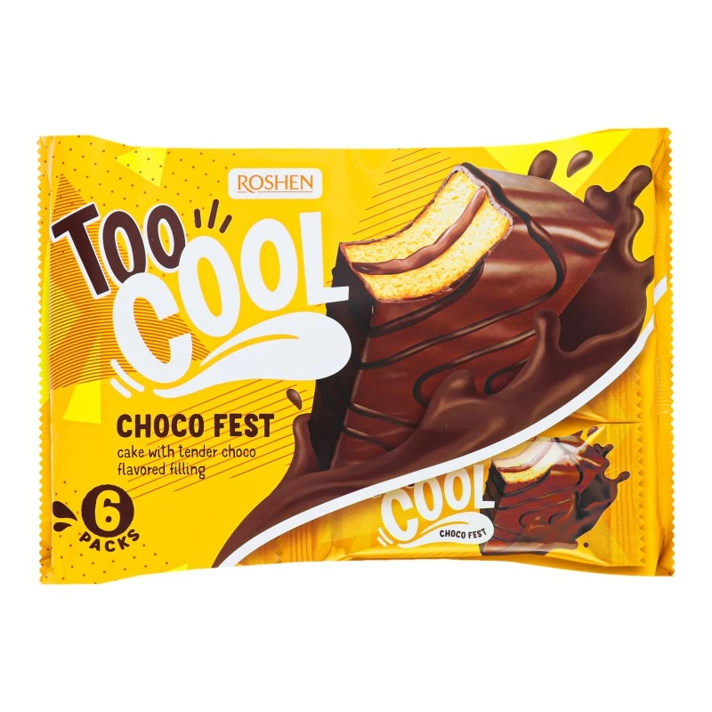 Тістечко бісквітне глазуроване Choco Fest Too Cool Roshen Roshen, 270 г