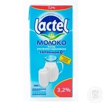 Молоко ультрапастеризоване з вітаміном D3 3.2% Lactel т/б, 1000г