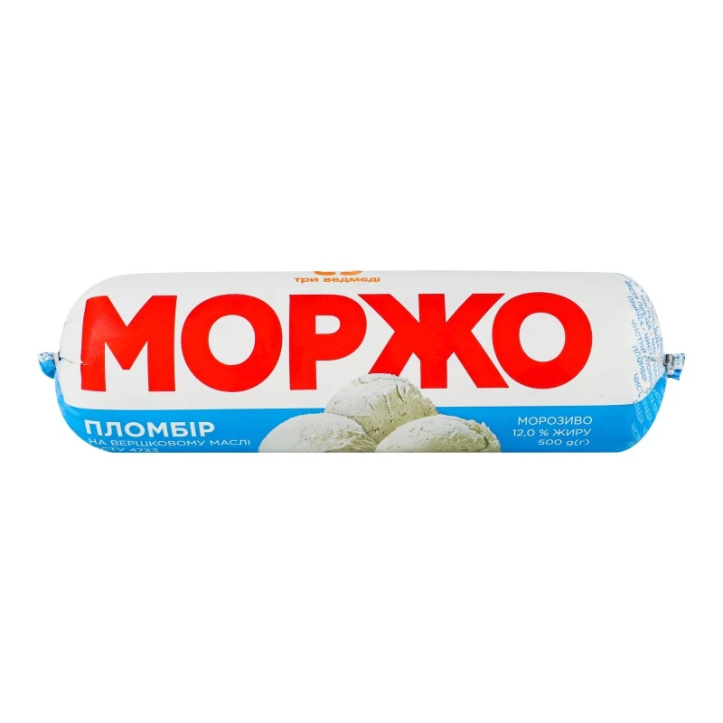 Морозиво пломбір Моржо Три ведмеді, 500 г