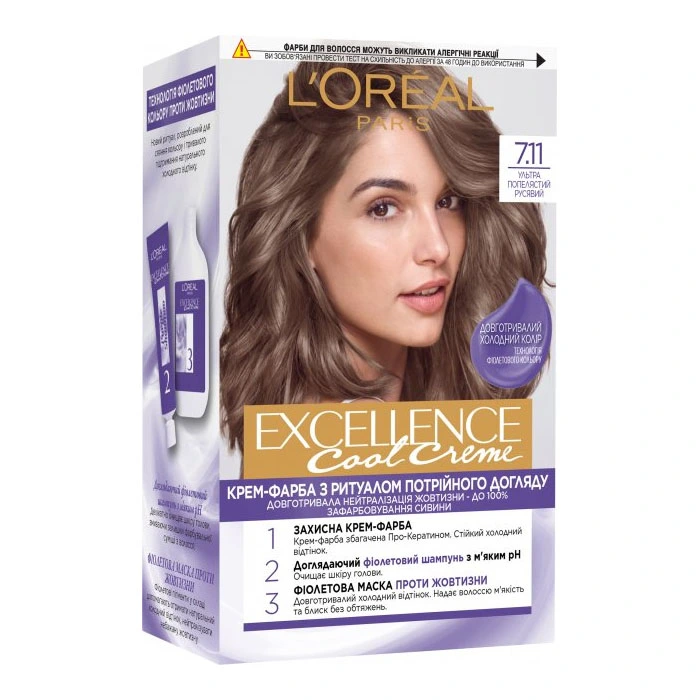 Фарба для волосся Excellence Cool Creme 7.11 L&#039;Oreal Paris, 268 г