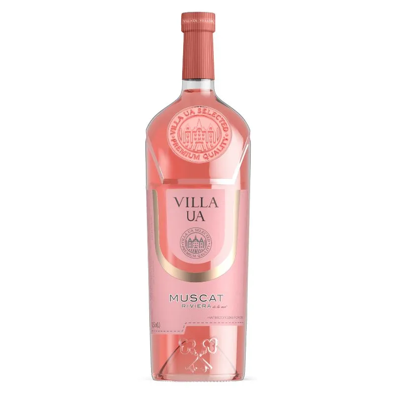 Вино рожеве напівсолодке Muscat Riviera Villa UA, 1.5 л