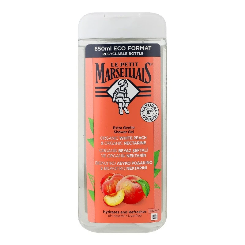 Гель для душу White Peach&amp;Nectarine Organic Le Petit Marseillais, 650 мл
