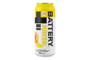 Напій енергетичний б/а сильногазований ж/б Juiced Peach Lemonade Battery, 0.5 л