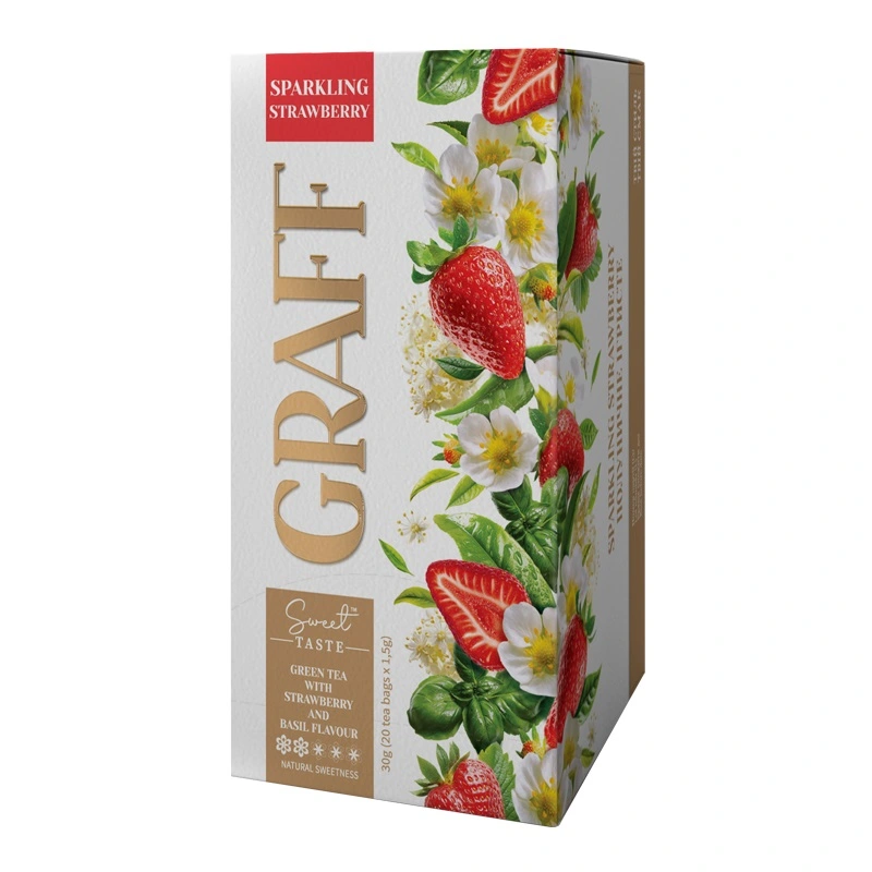 Чай зелений з ароматом полуниці та базиліка &quot;Полуничне ігристе&quot; Graff у пак, 30г(20*1.5г)