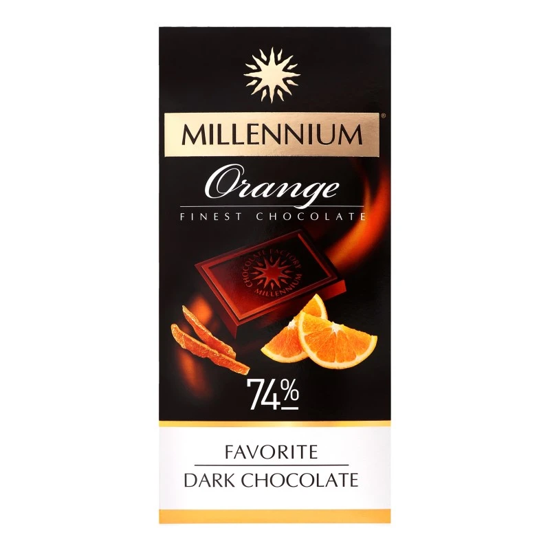 Шоколад чорний 74% Orange Favorite Millennium, 100 г