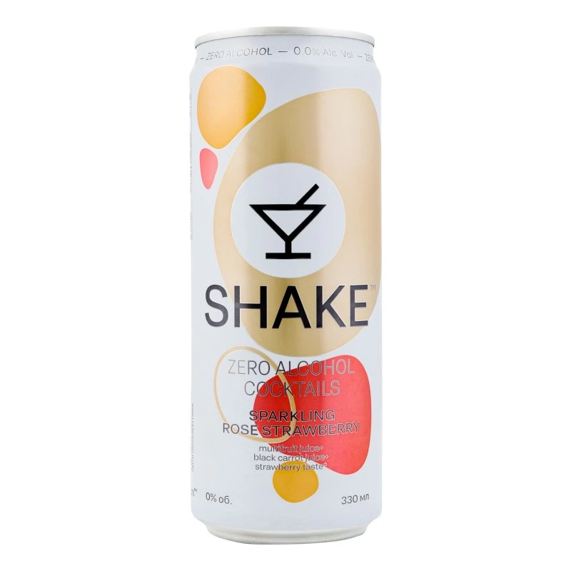 Напій газований Sparkling Strawberry ж/б Shake, 0.33 л
