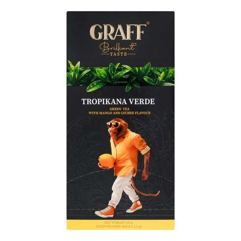 Чай пакетований зелений Tropikana verde Graff, 20 шт/уп.