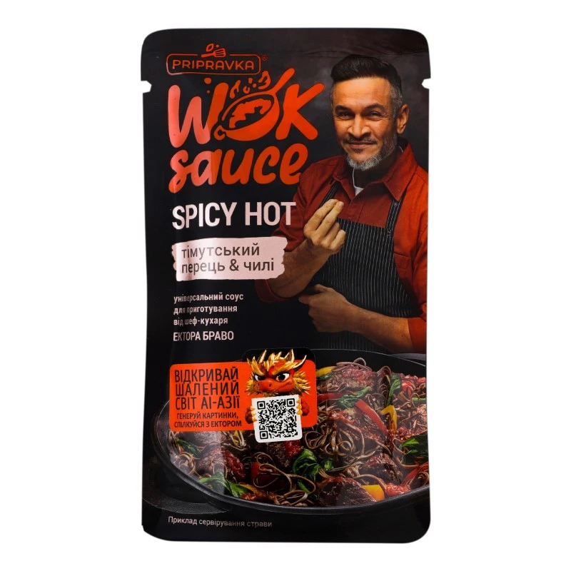Соус універсальний Тімутський перець-чилі Spicy hot Wok sauce Pripravka д/п 140г