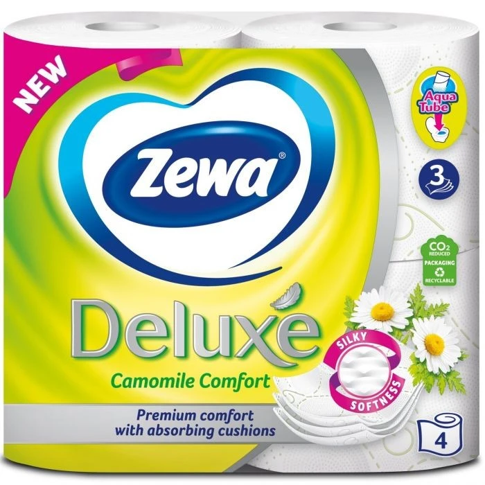 Туалетний папір 3-х шаровий Ромашка Deluxe Zewa, 4 шт/уп.