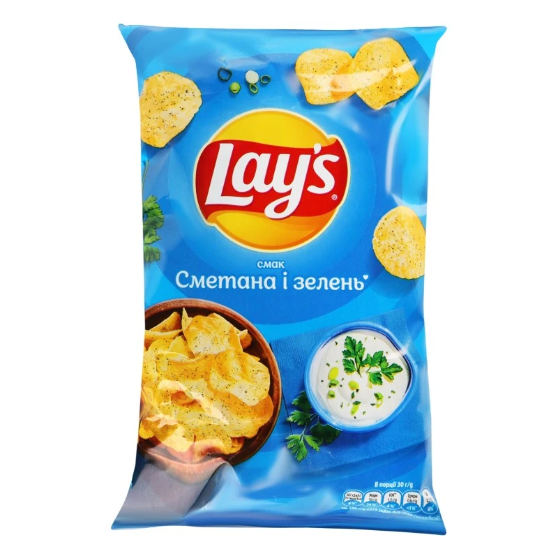 Чіпси зі смаком сметани та зелені Lay&#039;s, 60 г