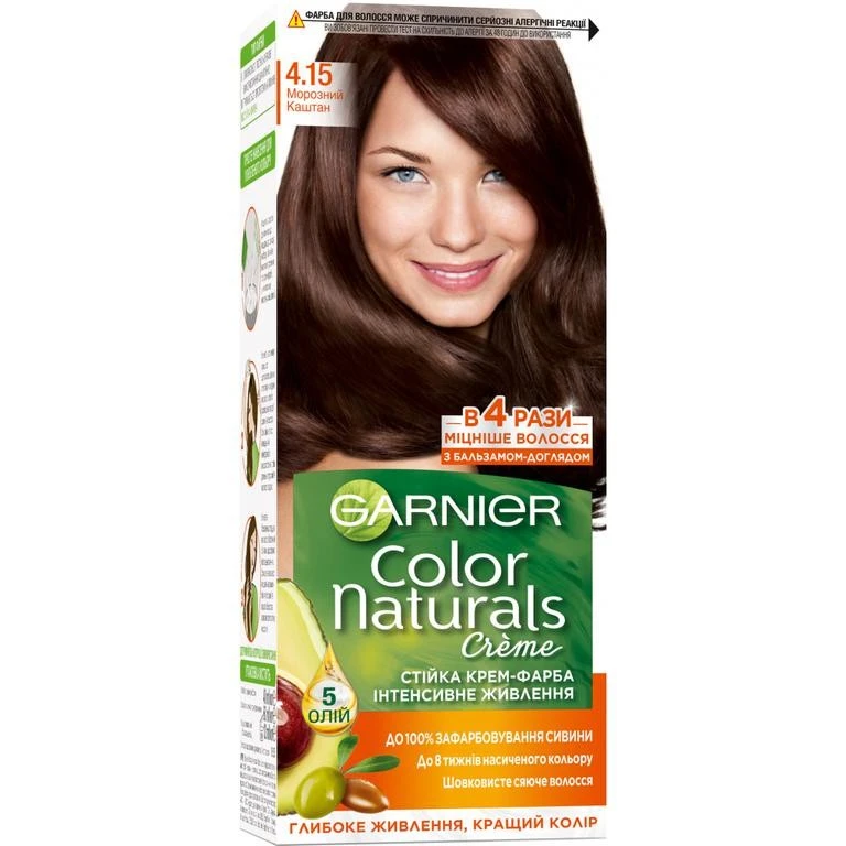 Фарба для волосся 4.15 Морозний каштан Garnier Color Naturals, 110 мл