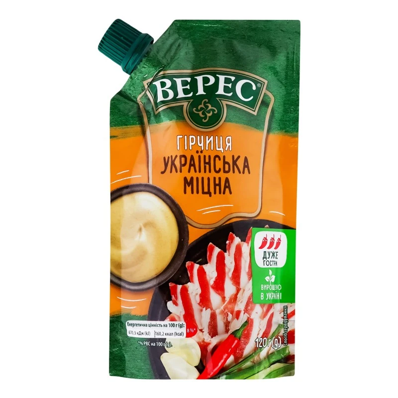 Гірчиця Українська міцна Верес, 120 г