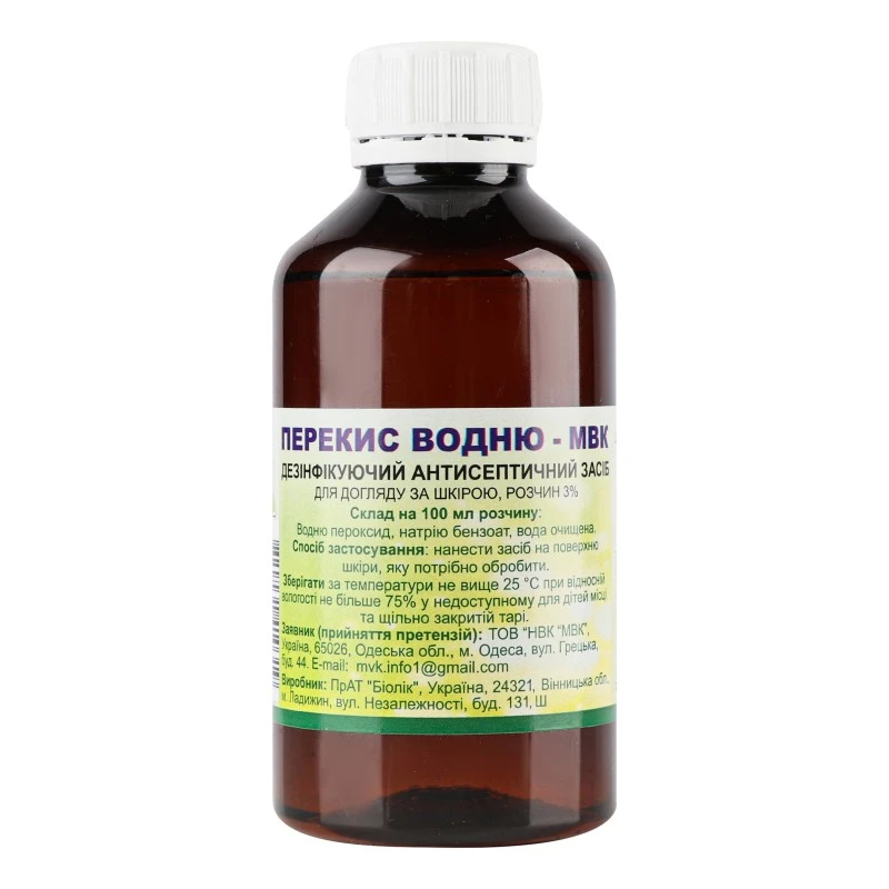 Перекис водню 3% МВК, 200 мл