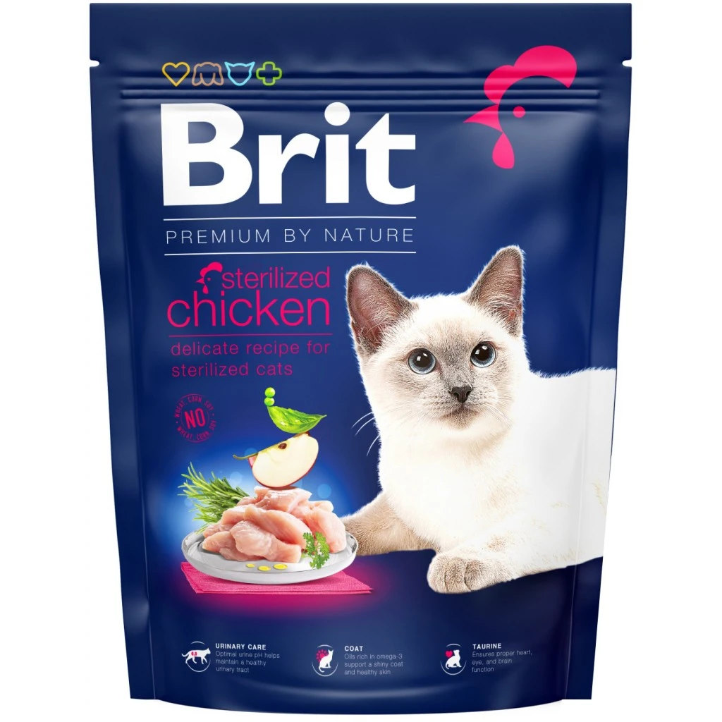Корм сухий для котів стерилізованих Chiken Premium by Nature Brit, 300 г