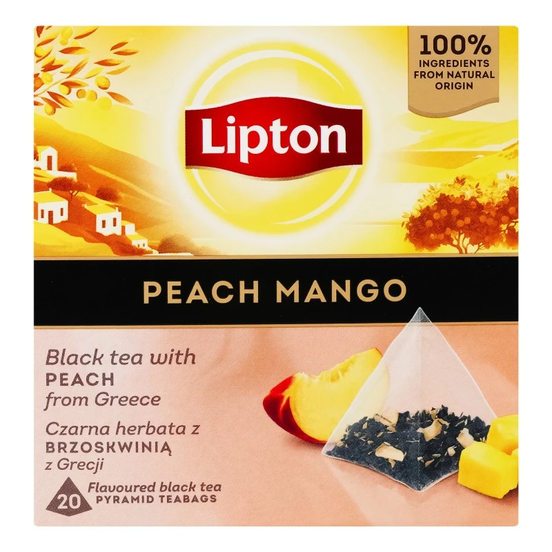 Чай пакетований чорний peach mango Lipton, 20 шт/уп.