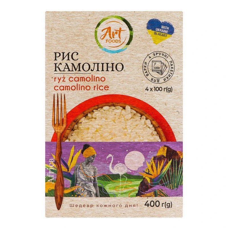 Крупа рис камолiно Art Foods, 4х100 г