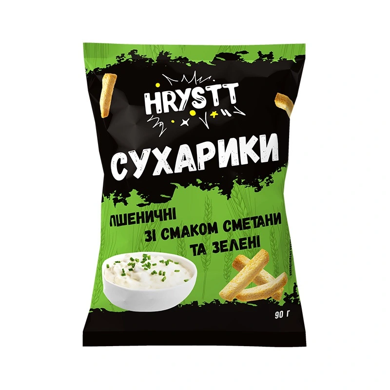 Сухарики зі смаком сметана/зелень Hrystt, 90 г