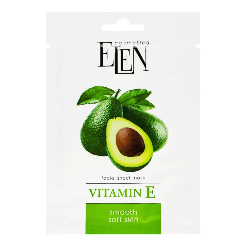 Маска для обличчя тканинна Vitamin Е Elen Cosmetics, 25мл