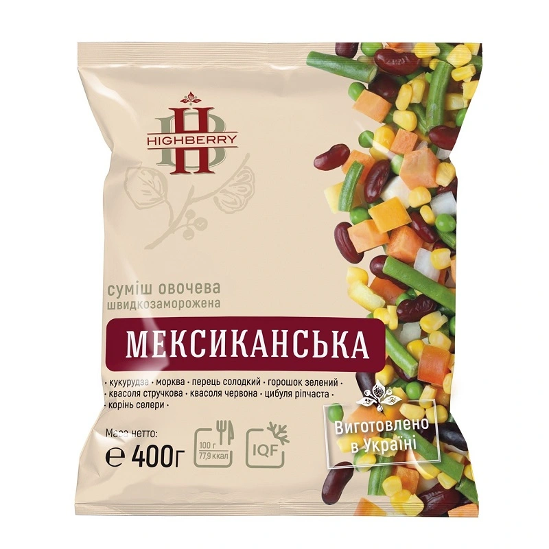 Суміш овочева швидкозаморожена Мексиканська Highberry м/у 400г