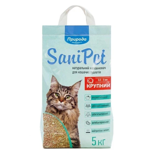 Гігієнічний наповнювач бентонітовий великий Sani Pet, 5 кг
