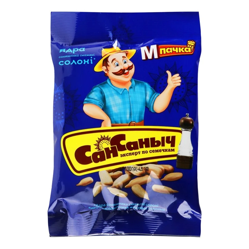Ядро соняшника смажене солоне Сан Санич, 100 г