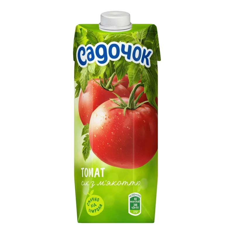 Томатний сік з м&#039;якоттю Садочок, 0.5 л