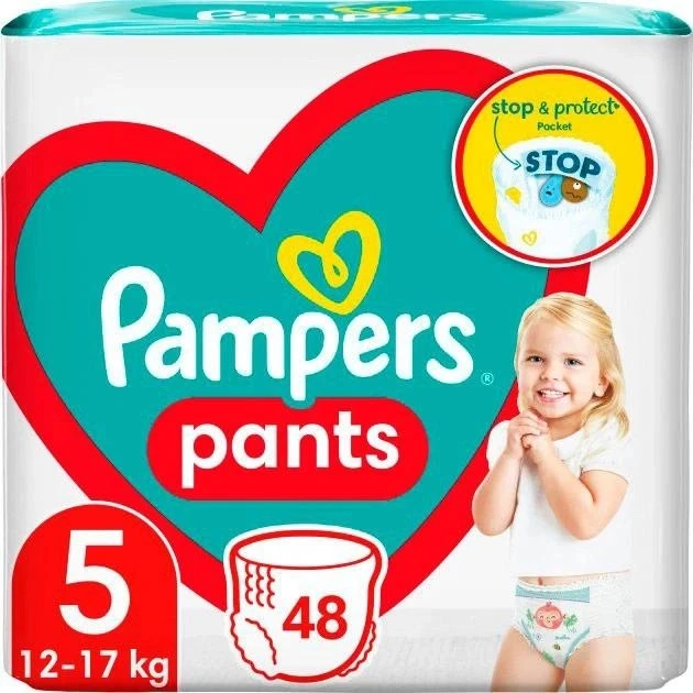 Трусики підгузки для дітей 12-17 кг 5 Pants 360 Pampers, 48 ??шт/уп.