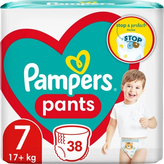 Трусики-підгузки для дітей 17+ кг 7 Pants 360 Pampers, 38 шт/уп.