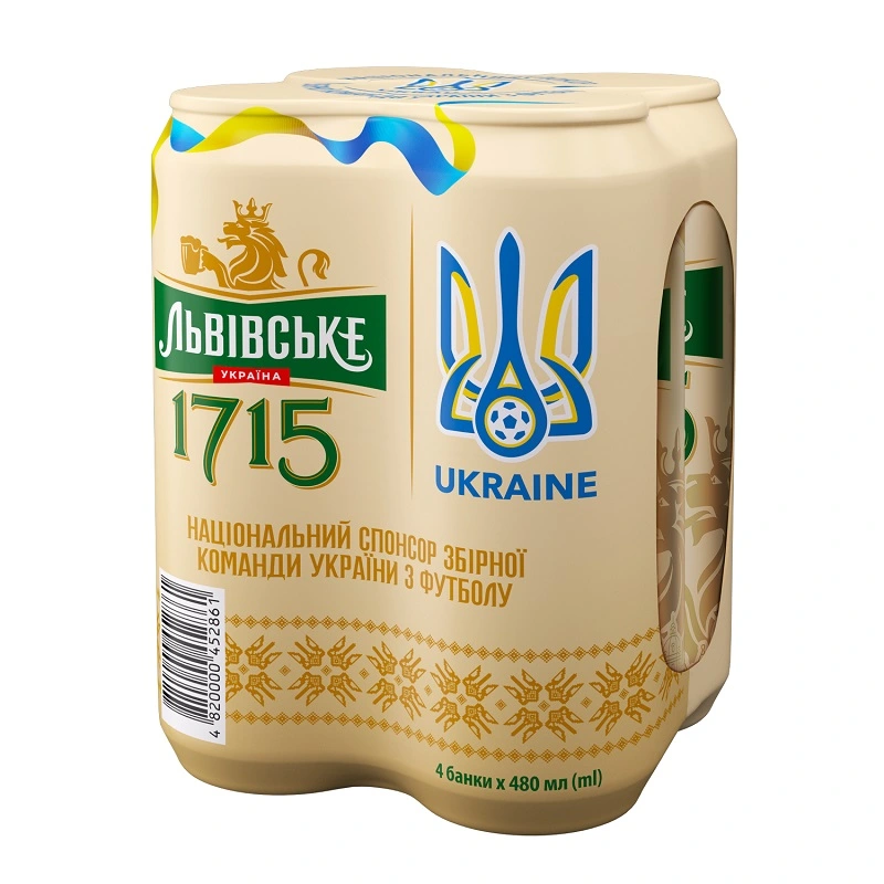 Пиво світле 1715 ж/б Львівське, 4*0.48 л
