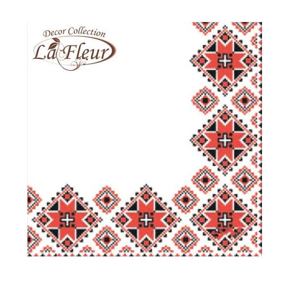 Паперові серветки 33*33 Традиційний орнамент La Fleur, 16 шт/уп.