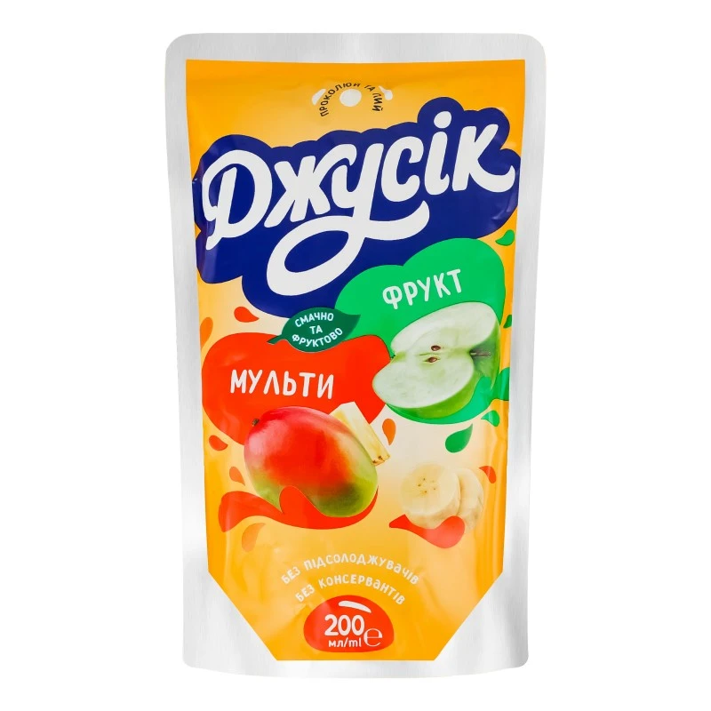 Напій соковий Мультифрукт Джусік, 0.2 л