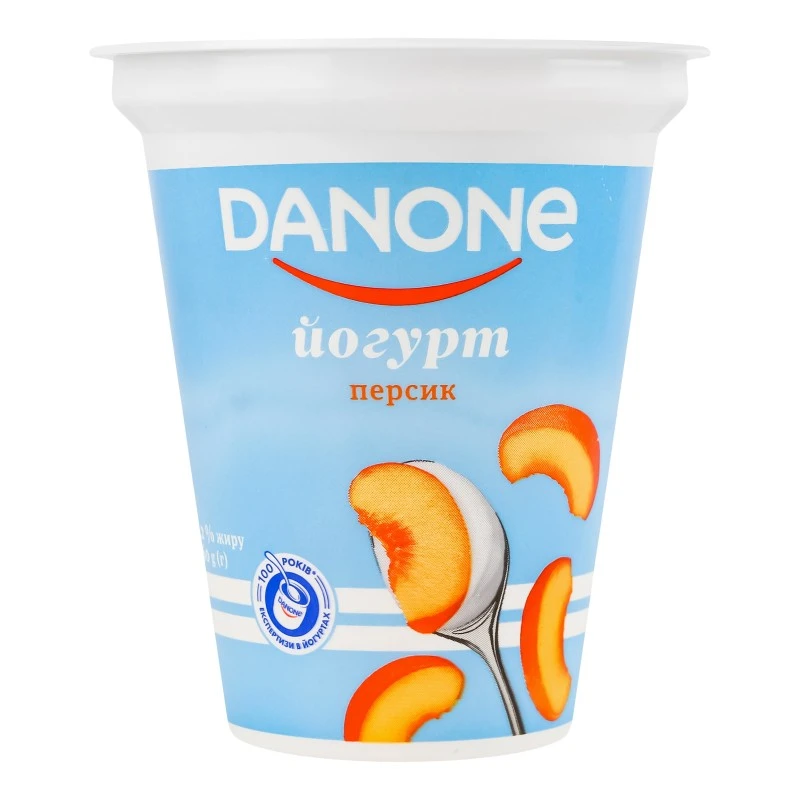 Йогурт 3.2% персик Danone ст 260г
