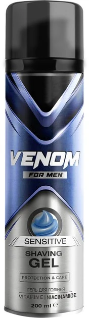 Гель для гоління для чутливої шкіри Sensitive Venom for men, 200 мл