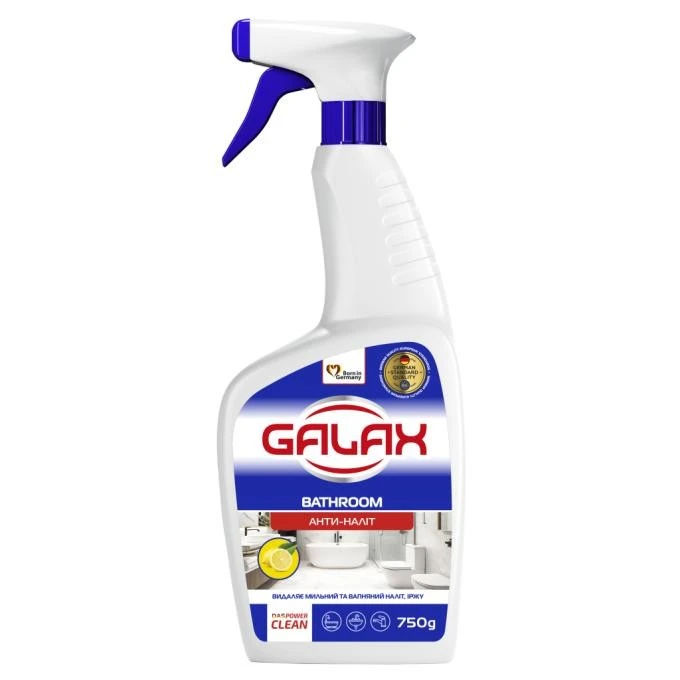 Засіб для миття ванної кімнати та сантехніки das PowerClean Антиналіт Galax, 500 г