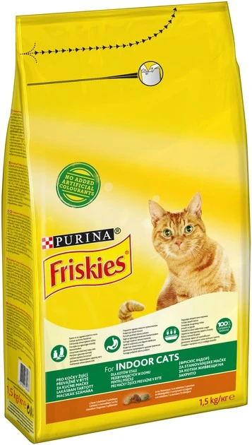 Корм сухий для котів з куркою, індичкою та овочами Indoor Friskies, 1.5 кг