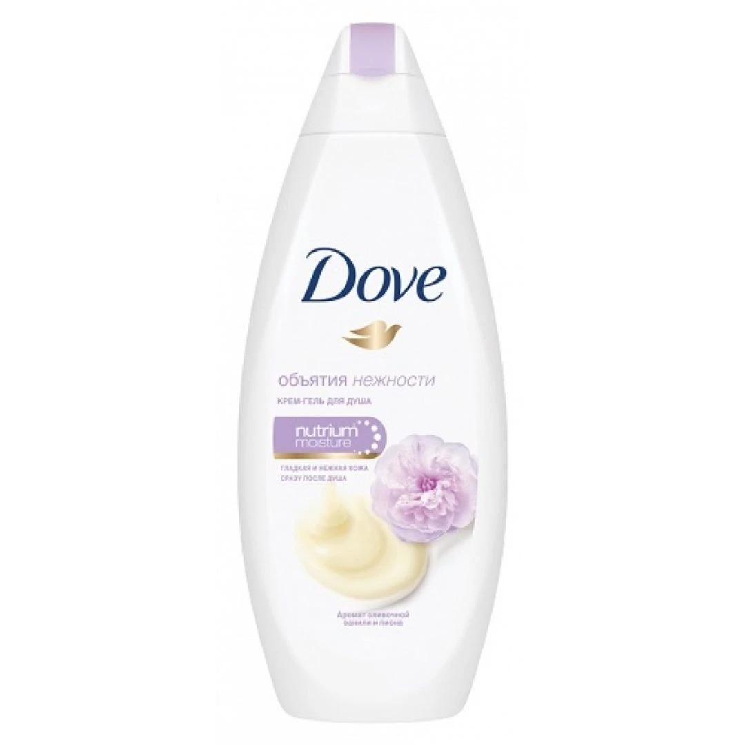 Крем-гель для душу Вершкова ваніль і піон Dove, 250 мл