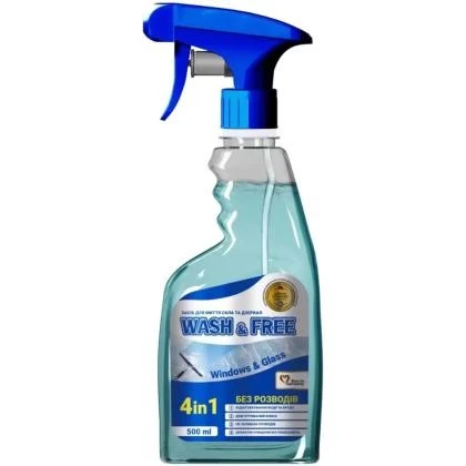 Засіб для миття скла Wash&amp;Free, 500 мл