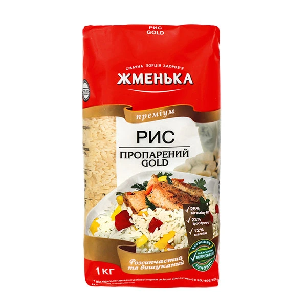 Рис пропарений Gold Преміум Жменька м/у 1кг