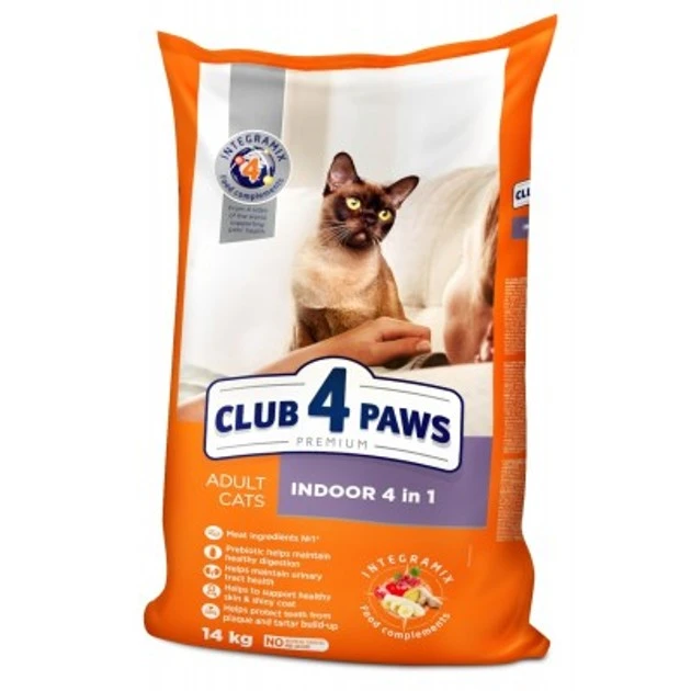 Корм сухий для котів Indoor 4 in 1 Premium Club 4 Paws