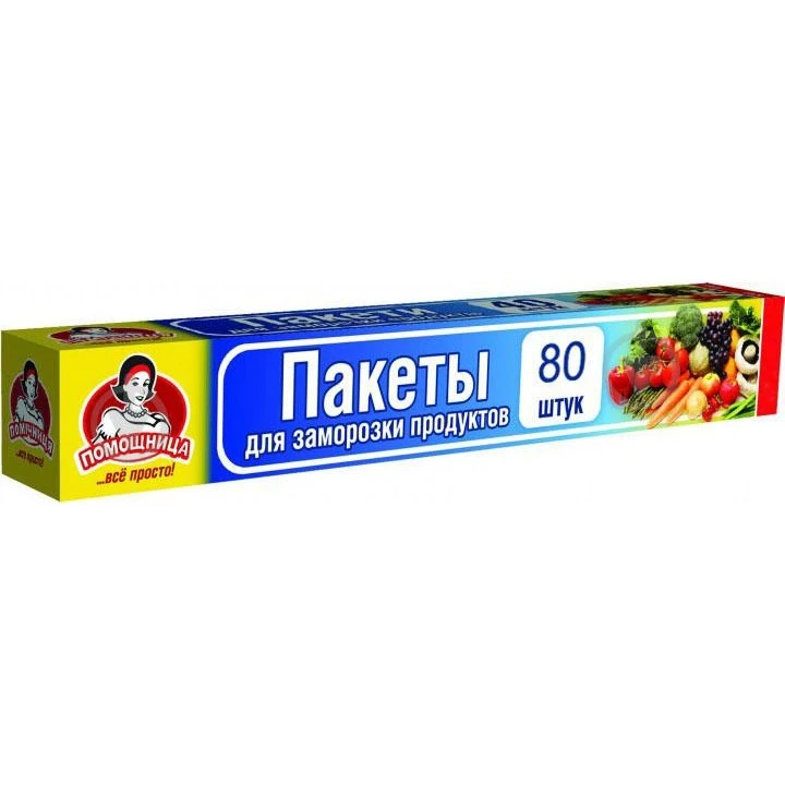 Пакети для заморожування та зберігання ECO Supreme 17см*28см Помічниця, 80шт + 4 кліпси