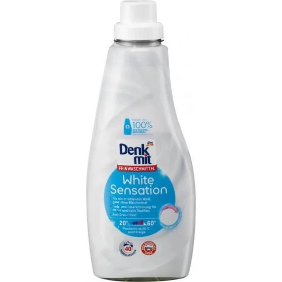 Засіб для прання білих речей White Sensation (40 прань) Denkmit, 1л