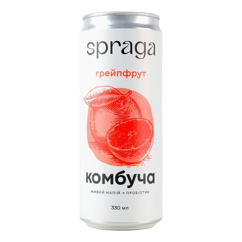 Напій комбуча  грейпфрут з/б  Spraga, 0.33 л
