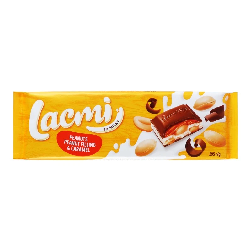 Шоколад молочний Peanuts Peanut Filling&amp;Caramel Lacmi Roshen, 295 г