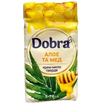 Крем-мило тверде Алоє та мед Bovary Dobra, 5*70гр