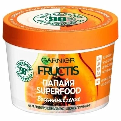 Маска для волосся Папайя для пошкодженого волосся Fructis Garnier, 390 мл