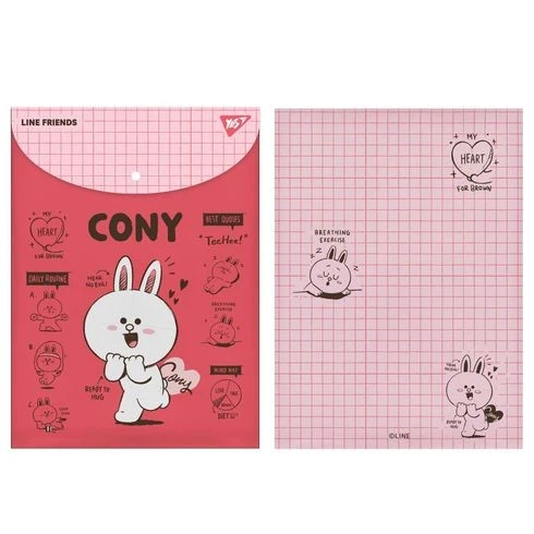 Папка на кнопці А4 Line Friends Cony вертикальна 492077 Yes, шт