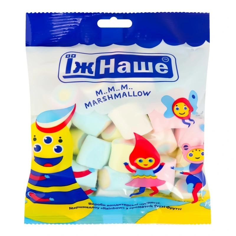 Маршмеллоу ароматизованнi Rainbow з ароматом тутті фрутті ЇжНаше, 175 г