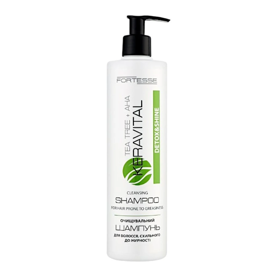 Шампунь з чайним деревом та AHA-кислотами Detox&amp;Shine Fortesse KV, 400 мл
