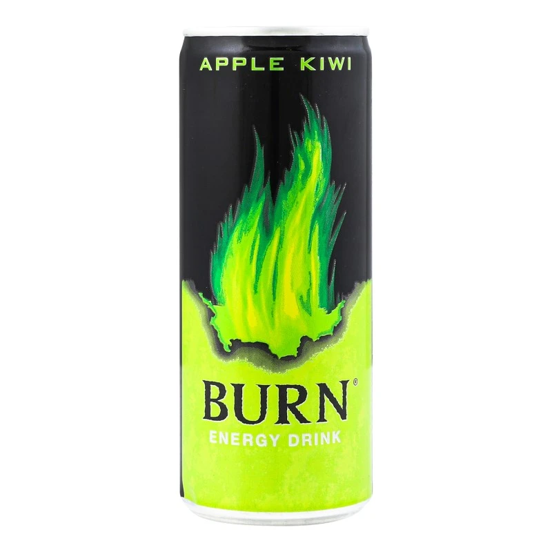 Напій енергетичний б/а газований ж/б Apple-kiwi Burn, 0.25 л